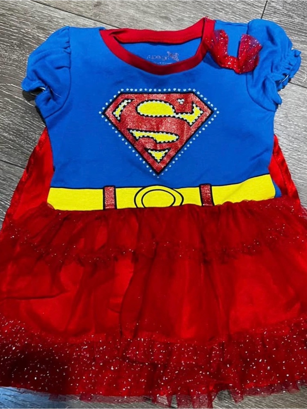 Girls Blue and Red Superhero Tutu Dress